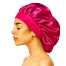 Touca Gorro de Dormir de Cetim Aba Faixa Larga Gigante Cabelo Anti Frizz Toca Head Proteção Capilar