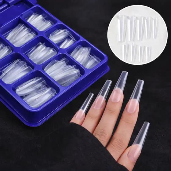 Tips Unhas Transparentes Profissionais para Alongamento Postiças Longas