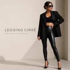 Calça Legging Cirrê Feminina Cintura Alta Couro Fake Disco Modeladora Premium Flanelada Frio