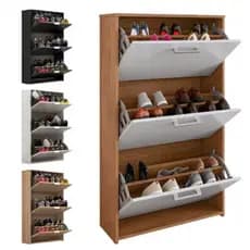 Sapateira 3 Portas Multiuso Armario Organizador Sapatos Compacto Quarto Sala Funcional Decoração Cor