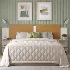 Kit Mesa De Cabeceira Painel Extensível Cama Casal Queen King Bicolor Reversível Pratico Quarto Cor