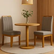 OFERTA Conjunto 2 Cadeiras Para Mesa De Jantar Linho Esfodada Pés Em Madeira Cores