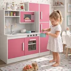 OFERTA Kit Cozinha Infantil Binquedo Com Geladeira Fogão Pia Microondas Educativo Criança Cores