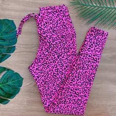 Calça Legging com Cordinha Corda Cintura Alta Fitness para Academia e Caminhada