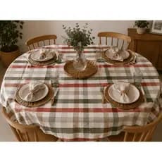Toalha de Mesa Redonda Listrada Decorativa-Zuri Decor
