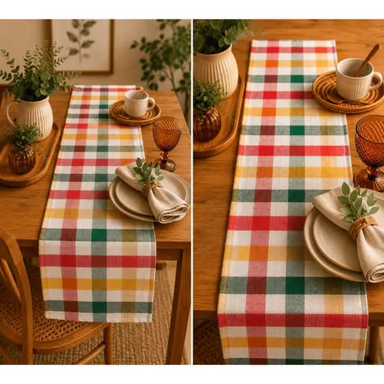 Caminho de Mesa Xadrez Colorido Premium – Zuri Decor