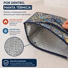 Porta assadeira com alça Porta assadeira térmico Capa para assadeira