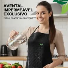 Avental de cozinha  Impermeável Preto Cozinha Profissional Unissex Ajustável Uso para o dia dia Lavável