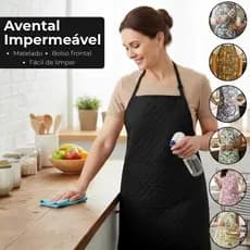 Avental de Cozinha Impermeável Feminino Com Bolso  Dona de Casa Lavanderia Personalizado Unissex
