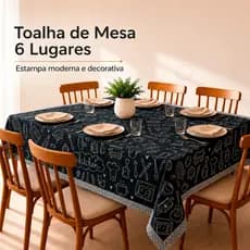 Toalha De Mesa Quadrada Retangular 4 e 6 Lugares Estampas Sortidas Cozinha Premium