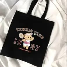 Eco Bag Teddy Tennis Club 1997 Bolsa  Estampa Ursinho Modelo Vintage Esporte