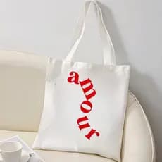 Ecobag Estampada Amour  Bolsa Casual Dia a Dia Estilosa em Nylon