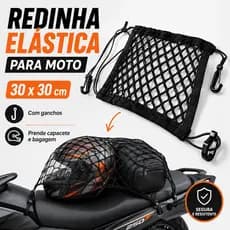 Redinha Elástica Tipo Aranha para Moto com Ganchos - Prende Capacete, Bagagem e Baú Universal