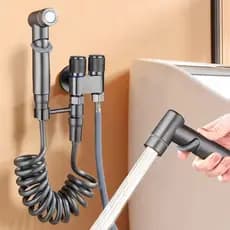 Kit Ducha Higiênica Registro Aço Inox Super Luxo com Derivação 2 Saídas Independentes