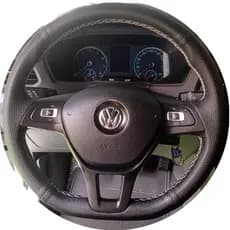 Capa de Volante Costurada Polo / Gol G7 / T- Cross Preta