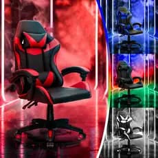 Cadeira Gamer Escritório Giratória Reclínavel Youtuber Couro Braço Articulado Couro sintético