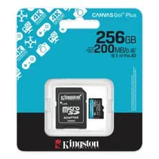 Cartão de Memória MicroSD Kingston Canvas Go! Plus 256GB 200mb/s u3 V30 A2 Classe 10