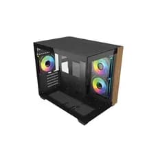 Gabinete Cooler Master Elite 481 Wood Vidro Temperado Mini Tower