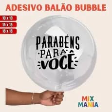 Adesivo para Bubble "PARABÉNS PARA VOCÊ/Vinil Bubble/Adesivo para bexiga e balão/Kit de adesivos