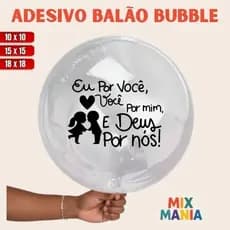 Adesivo para Bubble "EU POR VOCÊ"/Vinil Bubble/Adesivo para bexiga e balão/Kit de adesivos/Bubbles