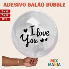 Adesivo para Bubble "I LOVE YOU"/Vinil Bubble/Adesivo para bexiga e balão/Kit de adesivos/Bubbles