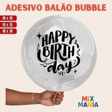 Adesivo para Bubble "HAPPY BIRTHDAY"/Vinil Bubble/Adesivo para bexiga e balão/Kit de adesivos/Bubble
