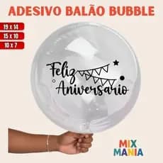 Adesivo para Bubble "FELIZ ANIVERSARIO BANDEIRA"/Vinil Bubble/Adesivo para balão/Kit de adesivos