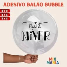 Adesivo para Bubble "FELIZ NIVER"/Vinil Bubble/Adesivo para bexiga e balão/Kit de adesivos