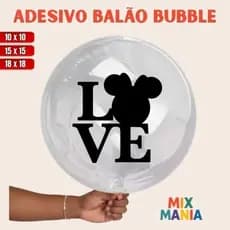 Adesivo para Bubble "LOVE MINNIE"/Vinil Bubble/Adesivo para bexiga e balão/Kit de adesivos
