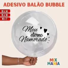 Adesivo para Bubble "MEU ETERNO NAMORADO"/Vinil Bubble/Adesivo para bexiga e balão/Kit de adesivos