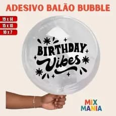 Adesivo para Bubble "BIRTHDAY VIBES"/Vinil Bubble/Adesivo para bexiga e balão/Kit de adesivos/Bubble