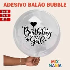 Adesivo para Bubble "BIRTHDAY GIRL"/Vinil Bubble/Adesivo para bexiga e balão/Kit de adesivos