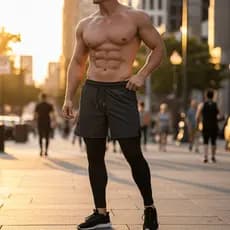 Calça Corrida de Compressão 2 em 1 Masculina