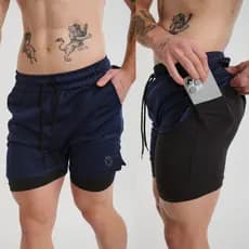 Kit 2 Shorts Kong Bermuda 2 em 1 Para Academia