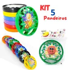 Kit 5 Pandeiro Brinquedos De Menino Infantil Instrumento Musical Brinquedo Menina Brinquedo