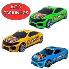 Kit 3 Carrinho Brinquedos De Menino Carro Esportivo Brinquedos Brinquedo Infantil