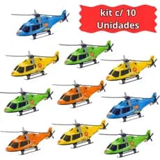 Kit 10 Helicóptero Brinquedos De Menino Infantil Cores Variadas Atacado Brinquedo