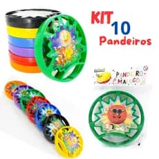 Kit 10 Pandeiros Brinquedos De Menino Menino Brinquedo Menina Instrumento Musical Coloridos Pandeiro
