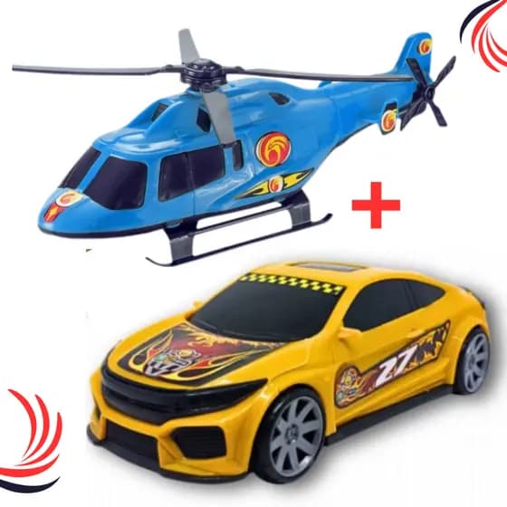 Carrinho Brinquedos De Menino Carro Helicóptero Infantil Cores Diversas Brinquedo Infantil