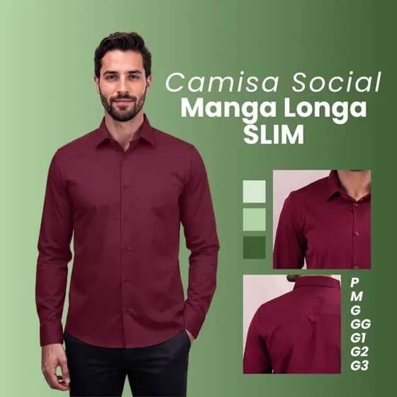Camisa Social Masculina Manga Longa Slim Fit Blusa Social Masculina Algodão Premium Tecido Fresco Camiseta Social Macia