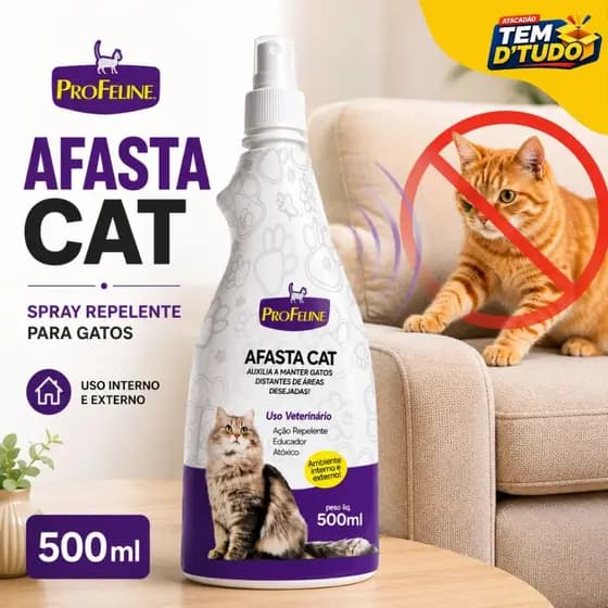 Repelente Para Gatos Afasta Cat ProFeline 500ml Spray Atóxico Educador Envio Rápido