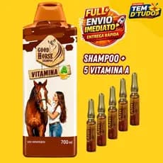 Kit Shampoo Good Horse + 5 Vitamina A Arovitel Original Shampoo de Cavalo Envio Rápido