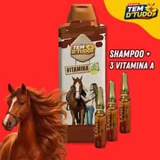 Shampoo Horse Vitaminado +3 Vitamina A Kit Original Shampoo de Cavalo