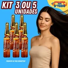 Arovitel Vitamina A + E 2ml Kit 3 ou 5 Unid Capilar Cabelo Forte Crescimento Brilhantes Envio Rápido