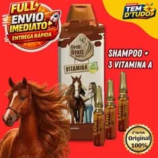 Good Horse + 3 ou 5 Vitaminas Vitaminas A Mais Brilho e Força Para Pelos e Crinas Shampo de Cavalo