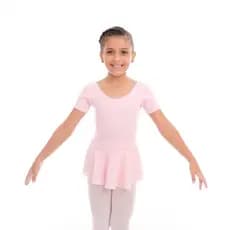 Collant Colan Body Ballet Balé Uniforme - 1/2 Manga Com Saia