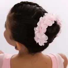 PORTA COQUE CABELO PENTEADO ARRANJO CABELO FLORES DE CETIM PARA BALLET BALE DANÇA UNIFORME