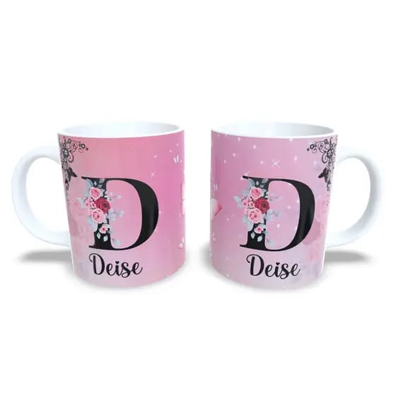 Caneca Personalizada com nome e a Letra inicial