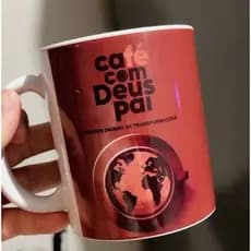 Caneca porcelana - Café com Deus Pai (Pode colocar nome)