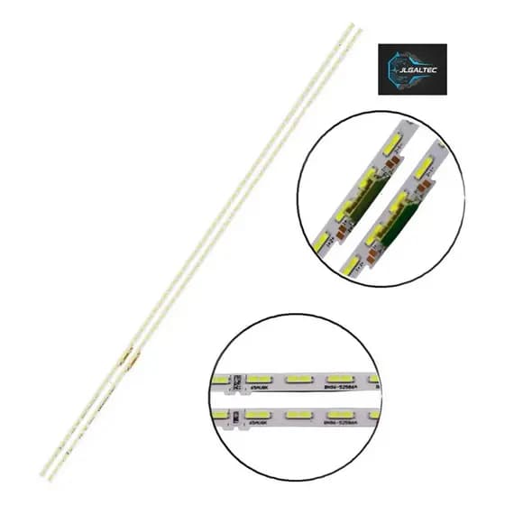 Kit 2 Barras de Led P/ TV 65" SAMSUNG Un65au/bu8000g Un65au/bu9000 PREMIUM ALUMÍNIO